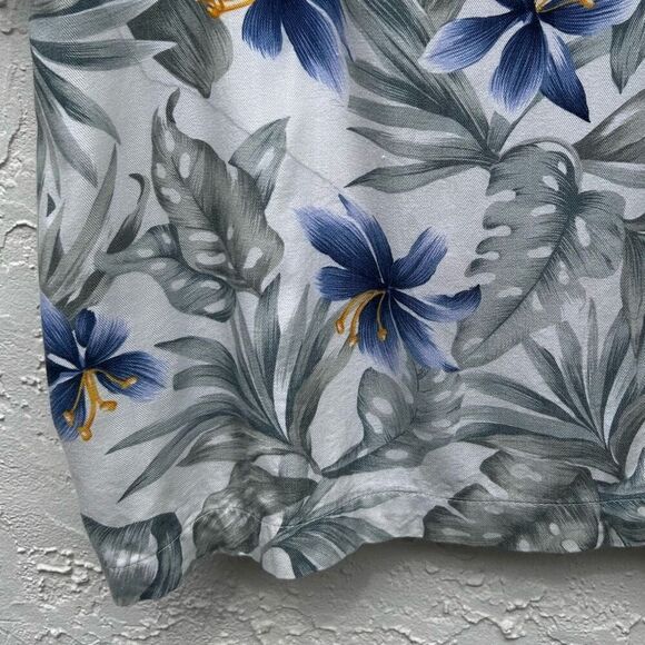 Havana Jack's Cafe Hawaiian Shirt Women's 1X Green Floral Button Front Rayon - Picture 10 of 12